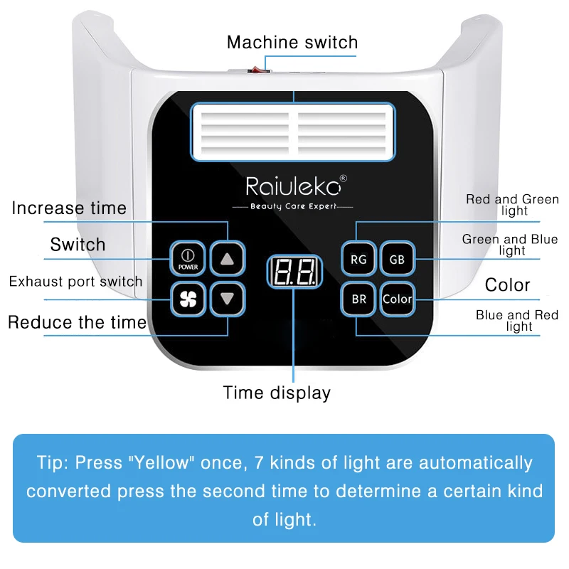  Professional 7 Colors PDF Led Mask Facial Light Therapy Skin Rejuvenation Device Spa Acne Remover A - 1000008189741