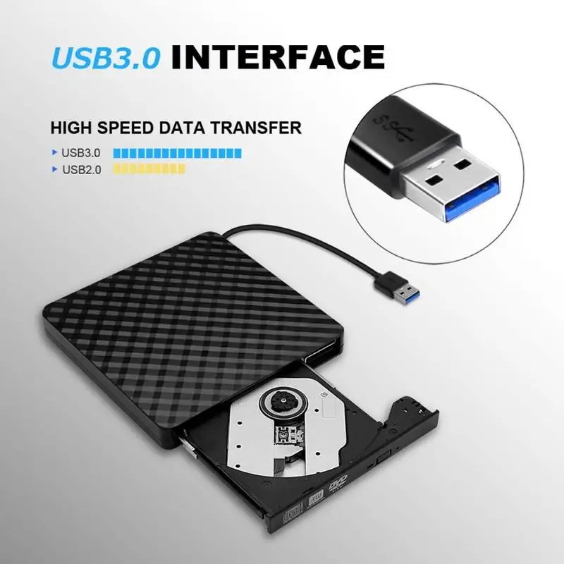 Внешний DVD привод Портативный USB 3,0 CD/DVD+/-RW VCD rom горелки для ноутбука настольного компьютера подключение оптические приводы