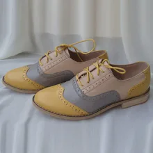 Женские оксфорды из натуральной кожи; женские туфли на плоской подошве ручной работы в винтажном стиле; лоферы на шнуровке в стиле ретро; коричневые повседневные кроссовки; женская обувь на плоской подошве
