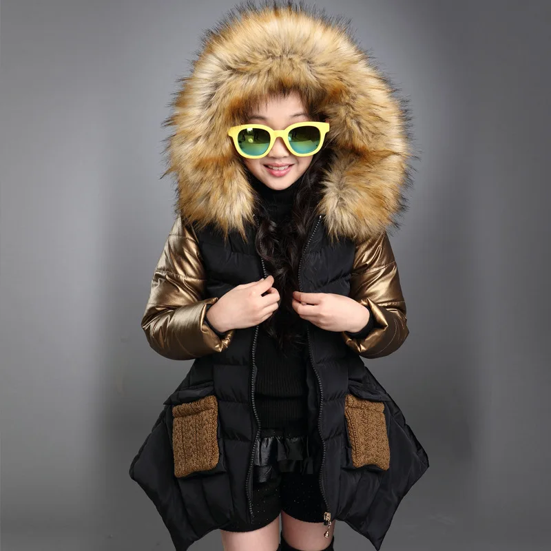 

2019 New Winter Teenage Girls Clothes Coat Pageant Warm Jacket Xmas Snowsuit Toddler Girls Fur Hooded Jacket Outerwear 10 12 14