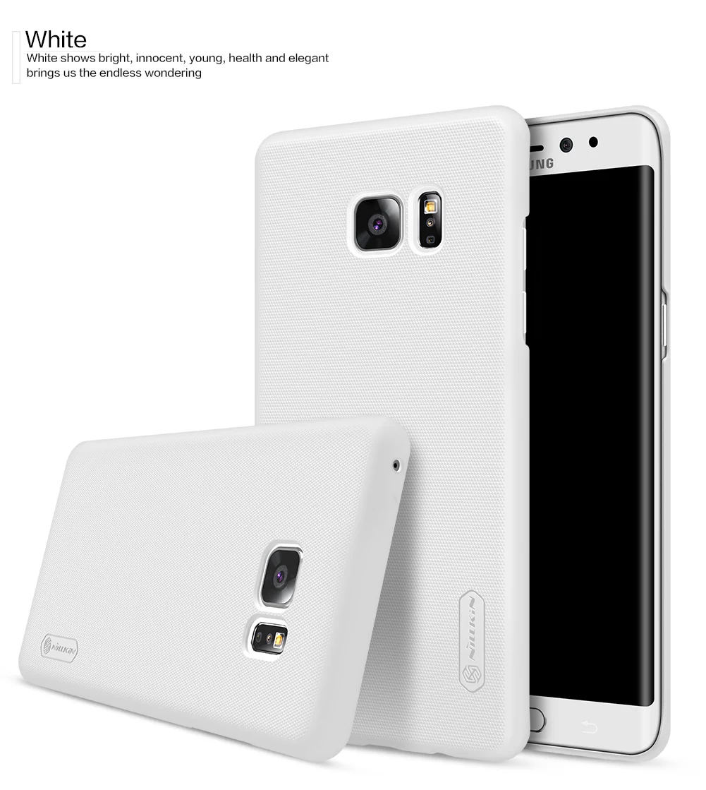 Чехол для samsung Galaxy Note FE(Fan Edition) NILLKIN Super Frosted Shield back cover с подарком - Цвет: White