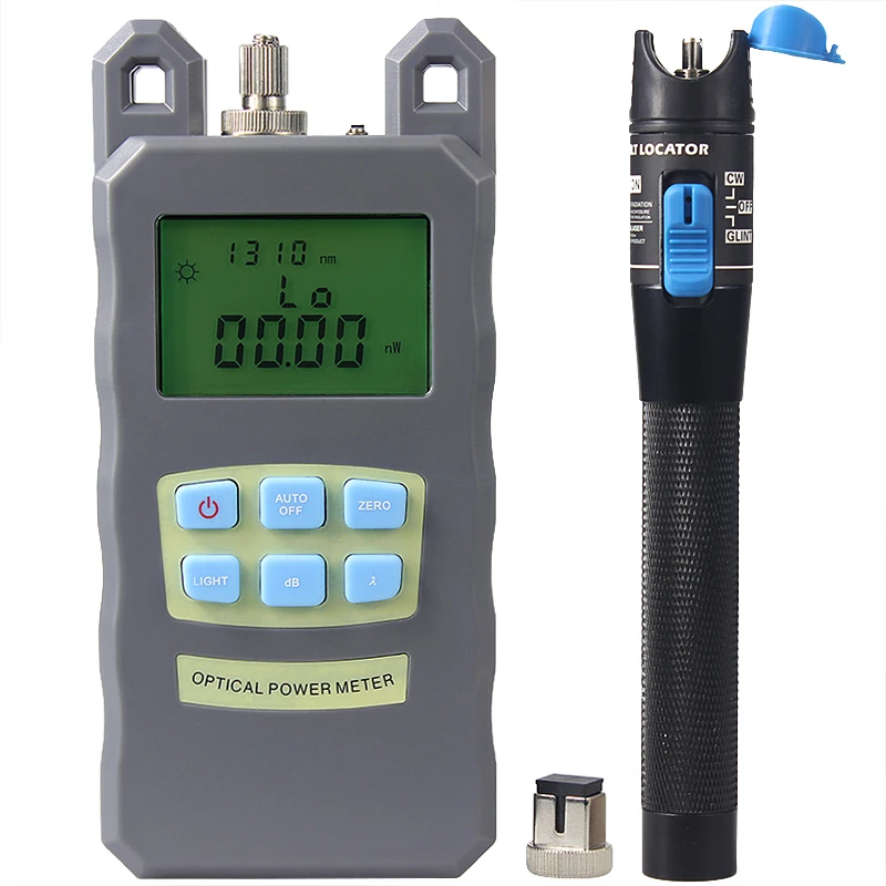 

FTTH Fiber Optic Tool Kit Optical Power Meter -70 to +10dBm and 1mW Visual Fault Locator Fiber optic test pen