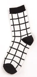 [COSPLACOOL] Новые летние ретро классические черные и белые хлопковые носки креативные носки оптовая продажа женские носки