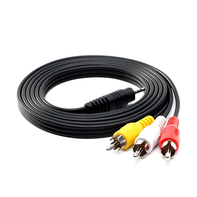 3.5mm Mini AV to 3 RCA Male Adapter Audio Video Camcorder Cable 6FT