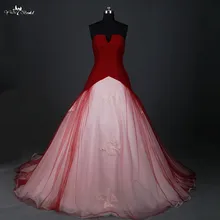 RSW884 красное свадебное платье бальное платье маленький открытый v-образный вырез дешевые красное и белое свадебное платье es Robe Mariage