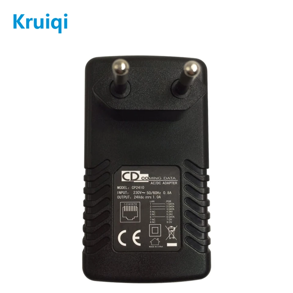 Kruiqi Новый Ethernet POE инжектор DC 48 В 0.5A настенный штекер переключатель адаптер