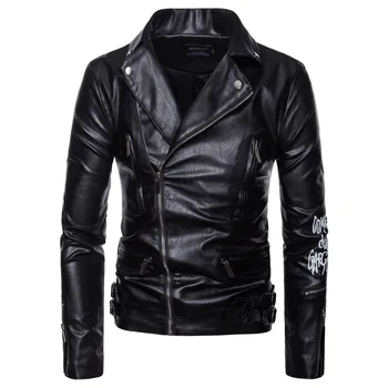 

Dropshipping New arrive brand jackets jaqueta de couro masculina fashion motorcycle bike men's leatherzipper top coats plus 5XL