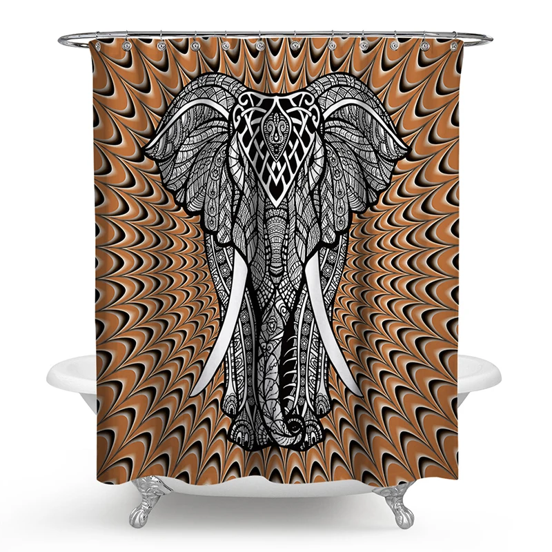 

Polyester Shower Curtain 3D Printed Tropical Shower Curtain Elephant Afro Shower Curtain Bath Screens Bath Scenery Waterproof