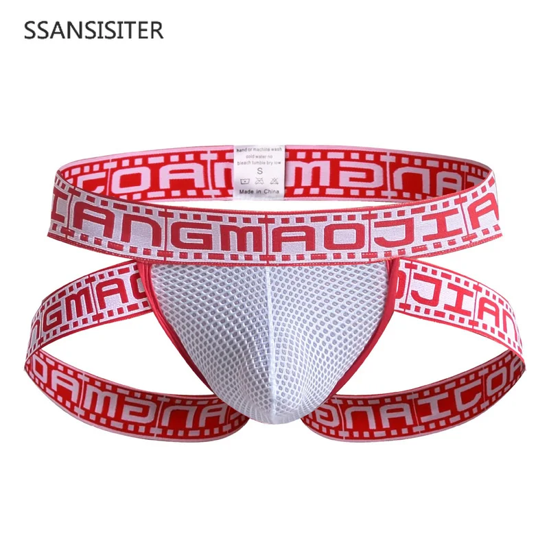 

2019 Gay Men Underwear Jockstrap Sexy Tanga Hombre Mesh Thong Men String Homme Cotton Slip Sissy Panties Lingerie G String Men