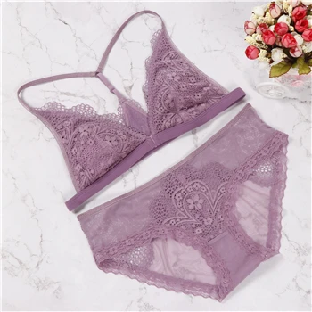 purple s, m, l, xl, 4 размера, Комплект бюстгальтеров с застежкой спереди, сексуальный кружевной красивый комплект нижнего белья с эффектом пуш-ап для женщин - Цвет: purple