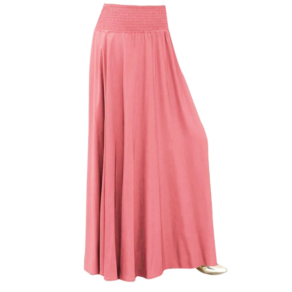 Женская шифоновая юбка с эластичной резинкой на талии, однотонная плиссированная юбка трапециевидной формы в стиле ретро, Женская миди юбка