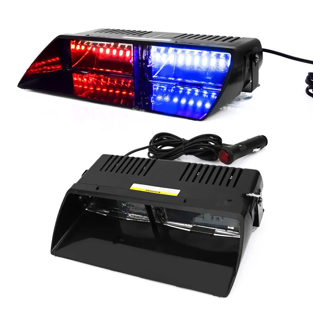 

CYAN SOIL BAY 16LED Red/Blue Car Police Strobe Flash Light Dash Emergency 18 Flashing Light Warning Lamp