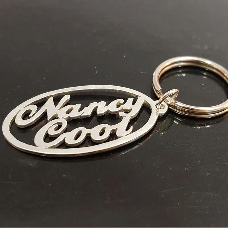 

2019 New Custom Key chain Gold Silver Personalized Letter Name KeyChain Keychains Purse Charms Wallet Chain Charm Jewelry Gift
