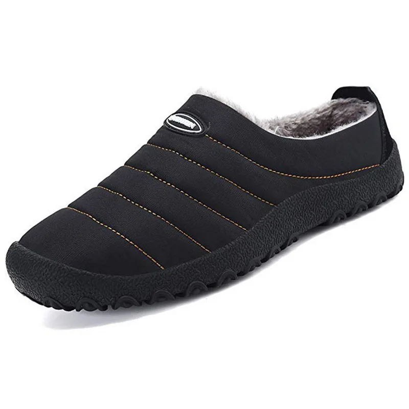 

WENYUJH Winter Men Shoes Plush Mens Slippers Fleece Warm Fur Thicken Cotton-Padded Home Slipper Indoor Flat Shoes Big Size
