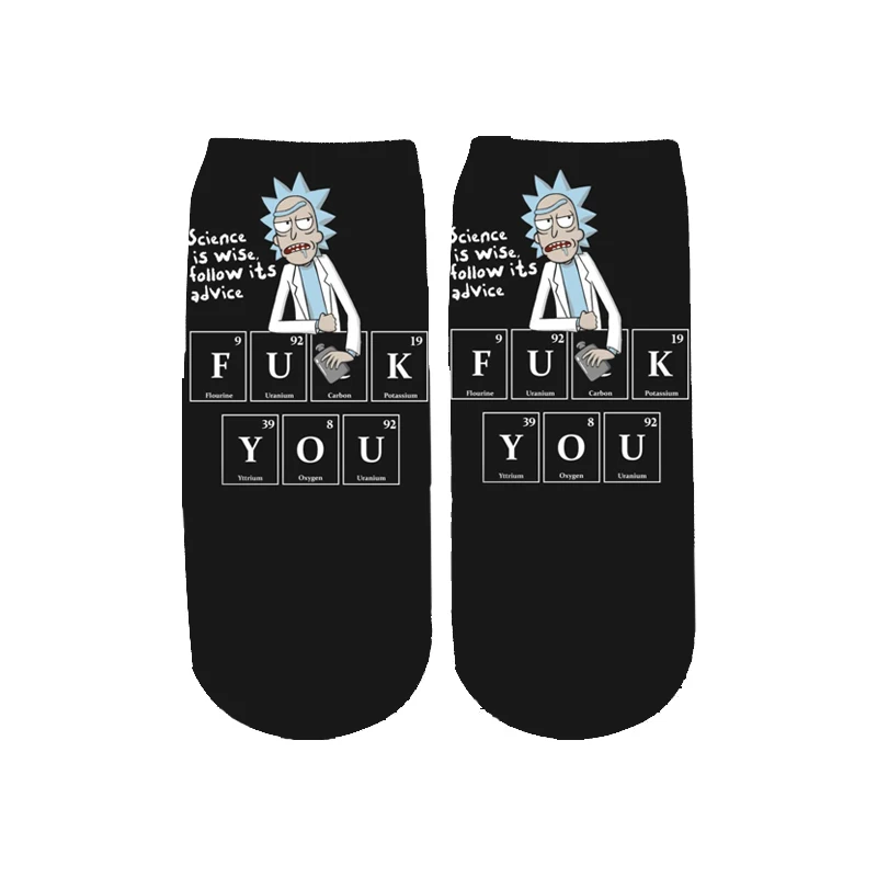 Новейшие Rick and Morty 3D печатных мультфильм милые короткие носки для мужчин женщин harajuku корейские носки RS-001 - Цвет: 14
