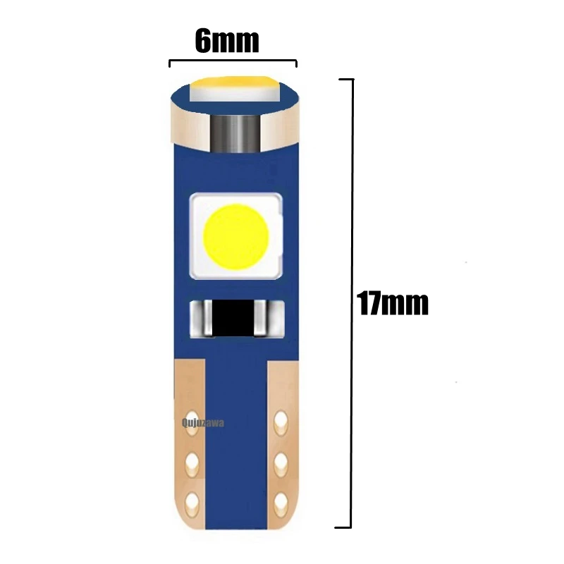 1Pcs W3W W1.2W T5 Super Bright 3 SMD 3030 LED Bulb Car Board Instrument Panel Lamp Auto Dashboard Warming Indicator Wedge Light