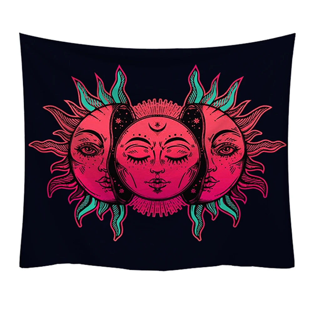 Sun Moon Psychedelic Hippie Tapestry Celestial Indian Sun Hippy