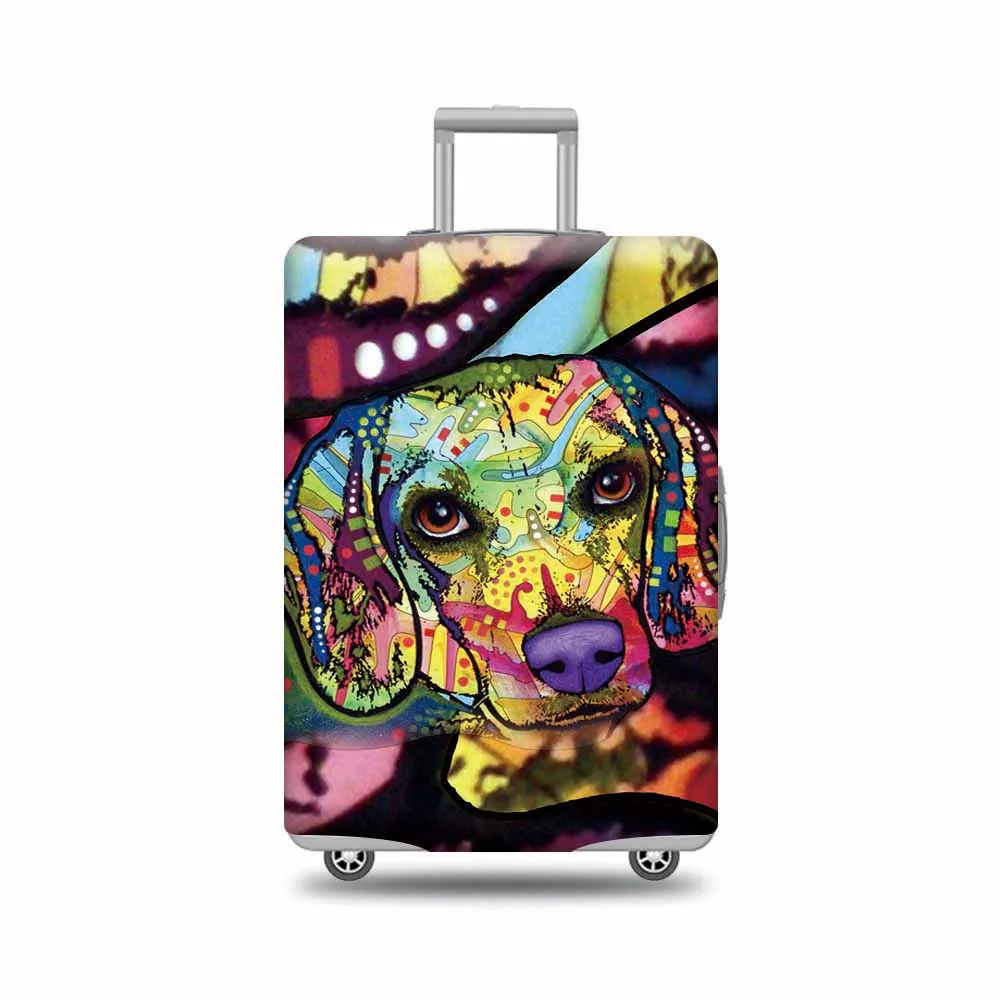 

Colorful Beagle Image Printing Luggage Cover Cute Puppy Printed Suitcase Protective Cover Travel Accessor
