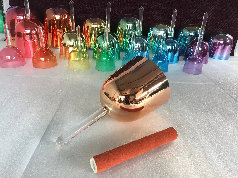 

6.25" Orange color Sacral chakras D note Nepal handle singing bowl Religious temples