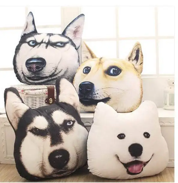 Free shippig NEW 3d dog head pillow cushion office sofa husky Akita Si amoyed dog doge cartoon
