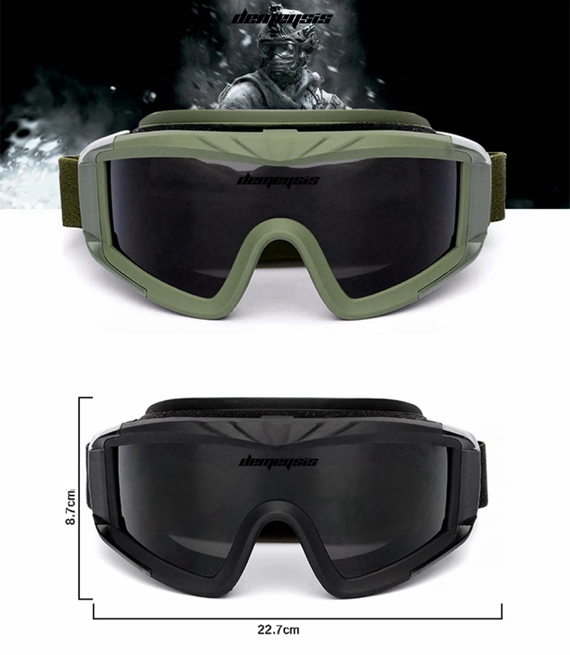 Ветрозащитные походные очки, военные тактические очки, армейские страйкбольные очки для охоты, пейнтбола, боевые очки Wargame, солнцезащитные очки