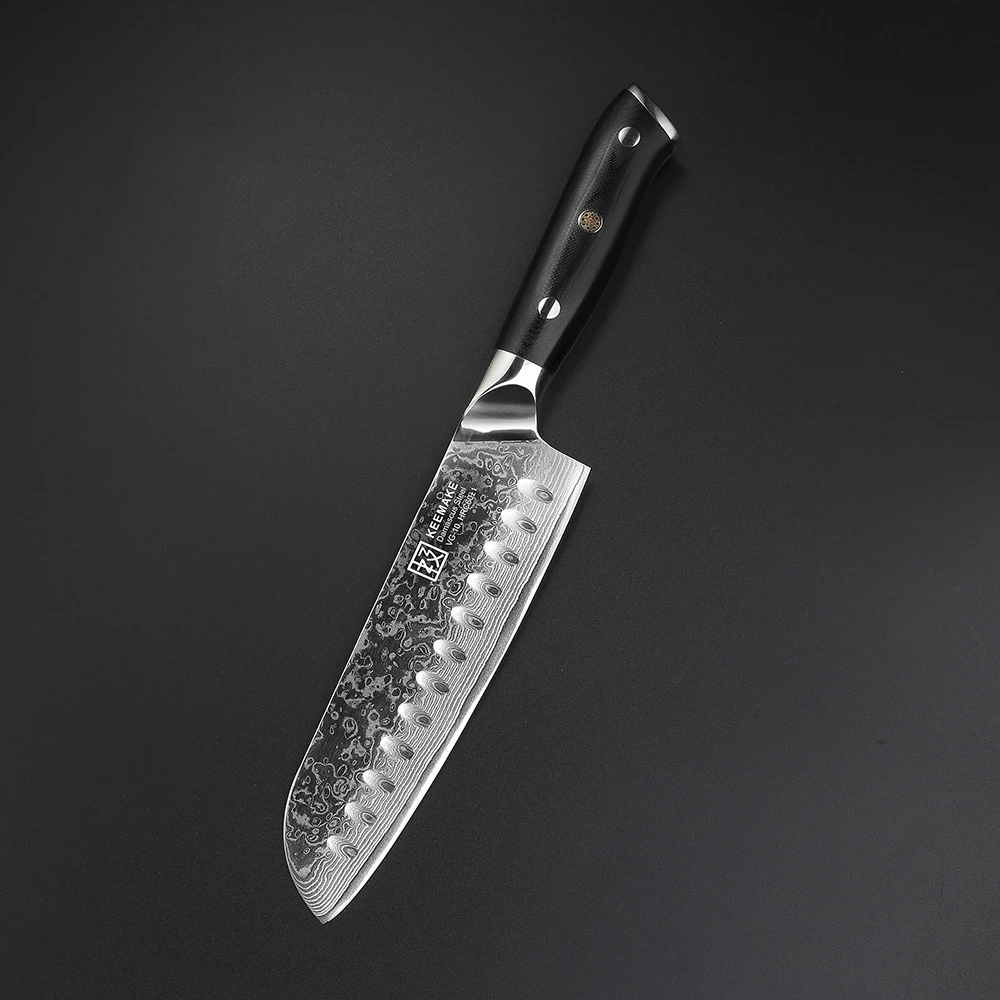 KEEMAKE 8 шт. набор кухонных ножей шеф-повара утилита Santoku стейк ножи дамаск VG10 стальное ядро острое лезвие G10 Ручка режущие инструменты