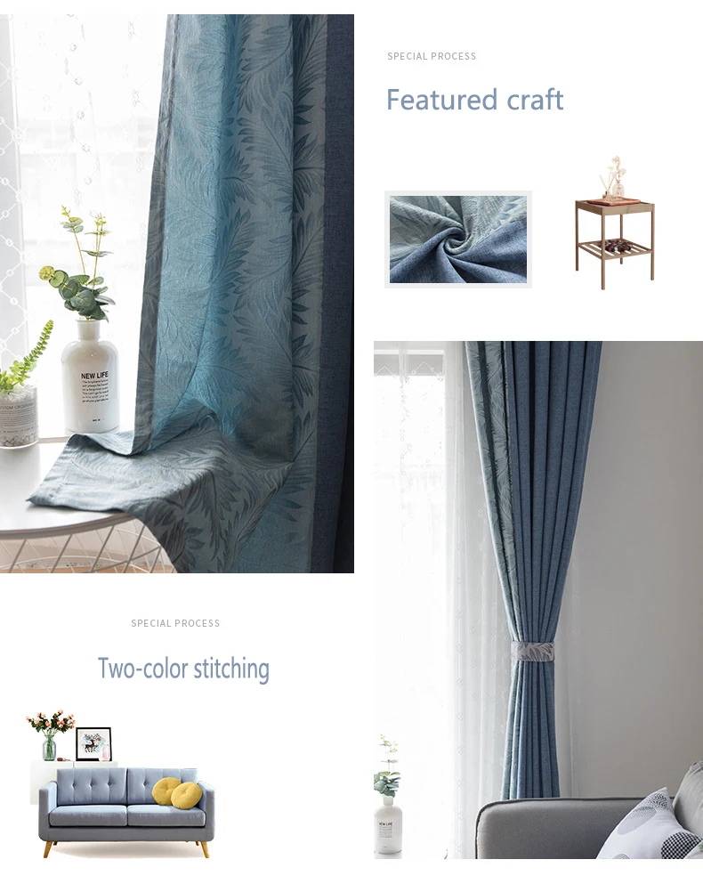 Sale Solid Color Faux Linen Blackout Curtains for Living Room Modern Curtains for Bedroom Window Curtains kitchen Curtains Blinds 10