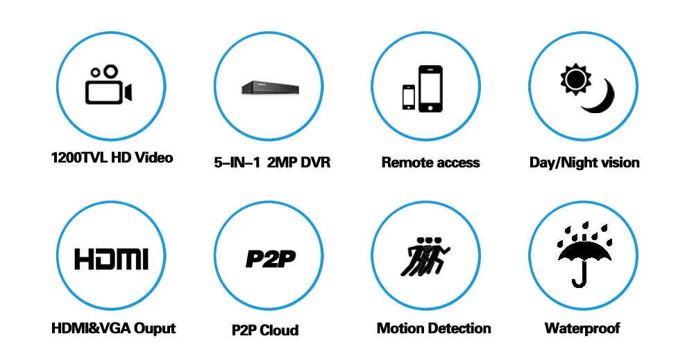 HKIXDISTE Onvif P 1080 P DVR системы скрытого видеонаблюдения sony 1200TVL HD камера водостойкий ИК Видео AHD DVR NVR 5 в 1 комплект ночное видение