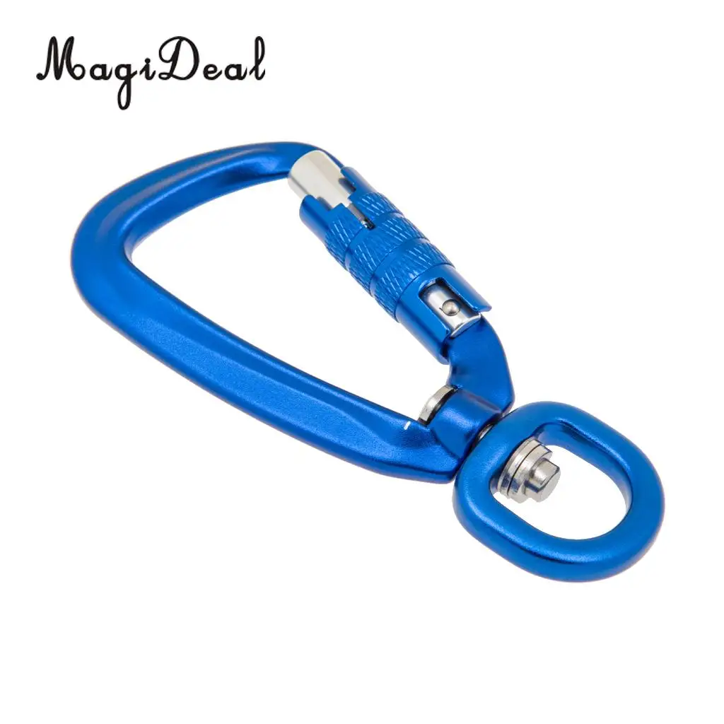 MagiDeal Portable 500KG Auto Locking Carabiner Rotating Ring Outdoor Keychain Hook for Climbing Camping Fishing Hiking Traveling