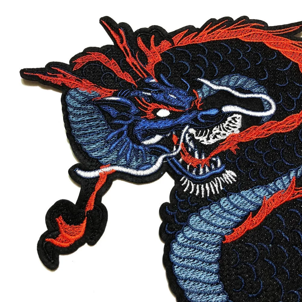 1 шт., китайский стиль, животное, изысканный черный дракон, вышитая нашивка на одежду, аппликация для футболки, аксессуары для одежды