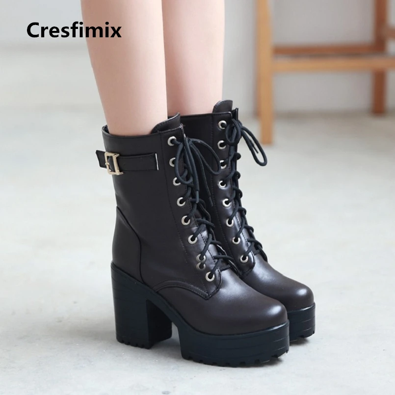 Marlisasa botas femininas/женские модные удобные черные ботинки на шнуровке высокого