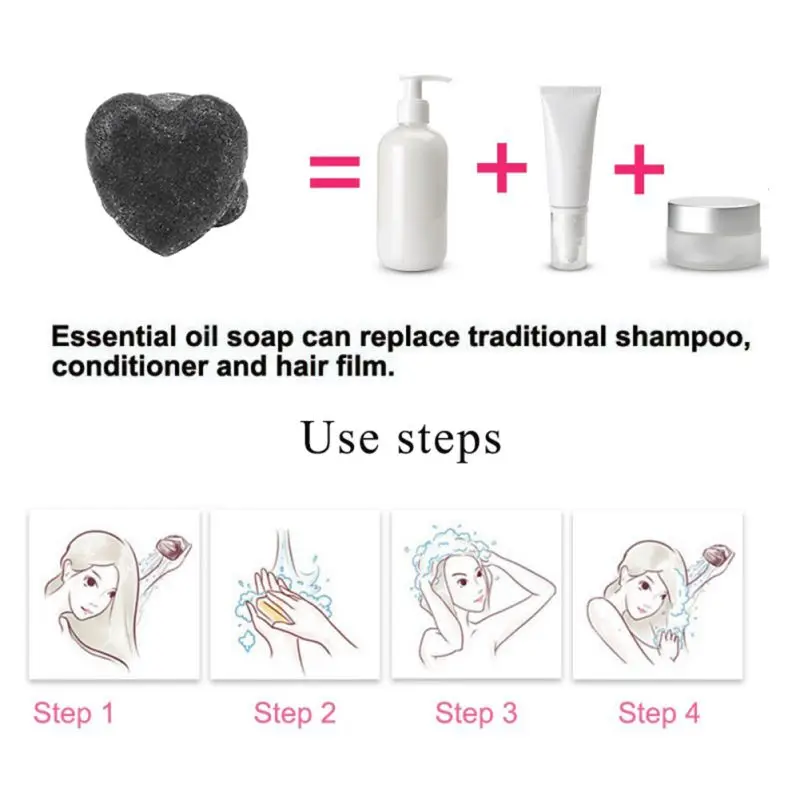 Полезный шампунь для волос, мыло, не кремниевое масло, управление салоном, уход за волосами, чистка перхоти, мыло, инструмент в форме сердца