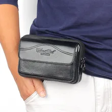 Модная Мужская Натуральная кожа Сумка-пояс из воловьей кожи Карманный портсигар чехол портмоне поясная сумка