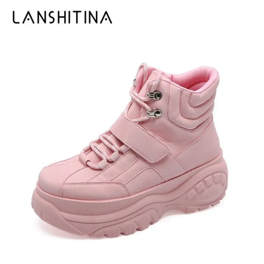 

2019 Fashion Casual Women Shoes Autumn Thick bottom High Platform Ankle Boots Comfortable Soft White Sneakers Winter Boots Woman