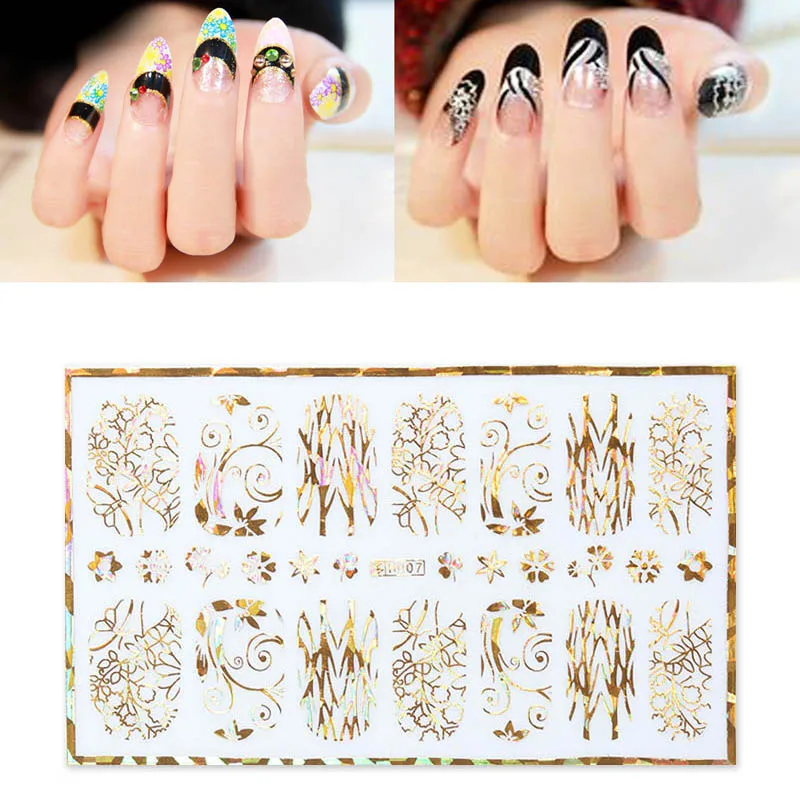 

8Pcs/Set All-metal decals Nail Stickers 3D Nail Art Sticker Decal Manicure Glitter Decor for Nails Accessories Dropshippingg