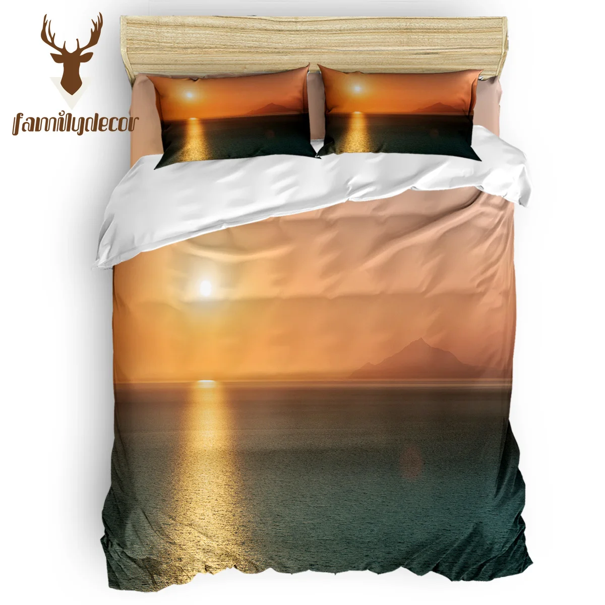 

Family Decor Horizon Sunrise Sunshine 3 Piece Bedding Sets Quilt Cover Bedding April Fool's Day Columbus Day Living Room Easter