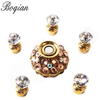 

BQAN Gold Magnetic False Nail Tips Practice Stand Holder Set Rhinestones Nail Holder Showing Shelf Nail Art Display Manicure