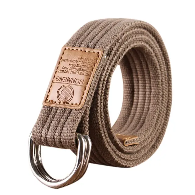 Buy D shaped Double Buckle Belt Men Women Canvas