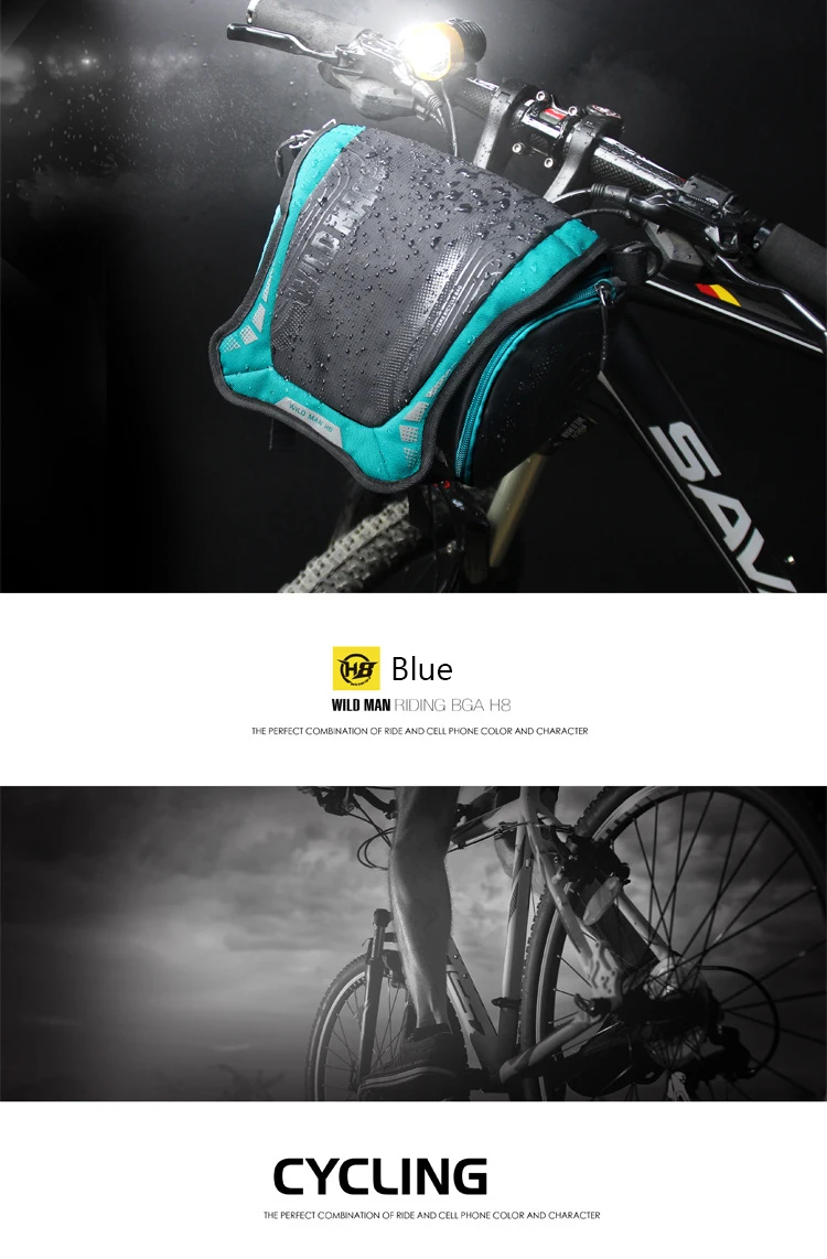 Best WILD MAN Waterproof Capacity Bicycle Bag Front Tube Frame Bag Bike Handlebar Basket MTB Pannier Cycling Camera Shoulder Bag 17
