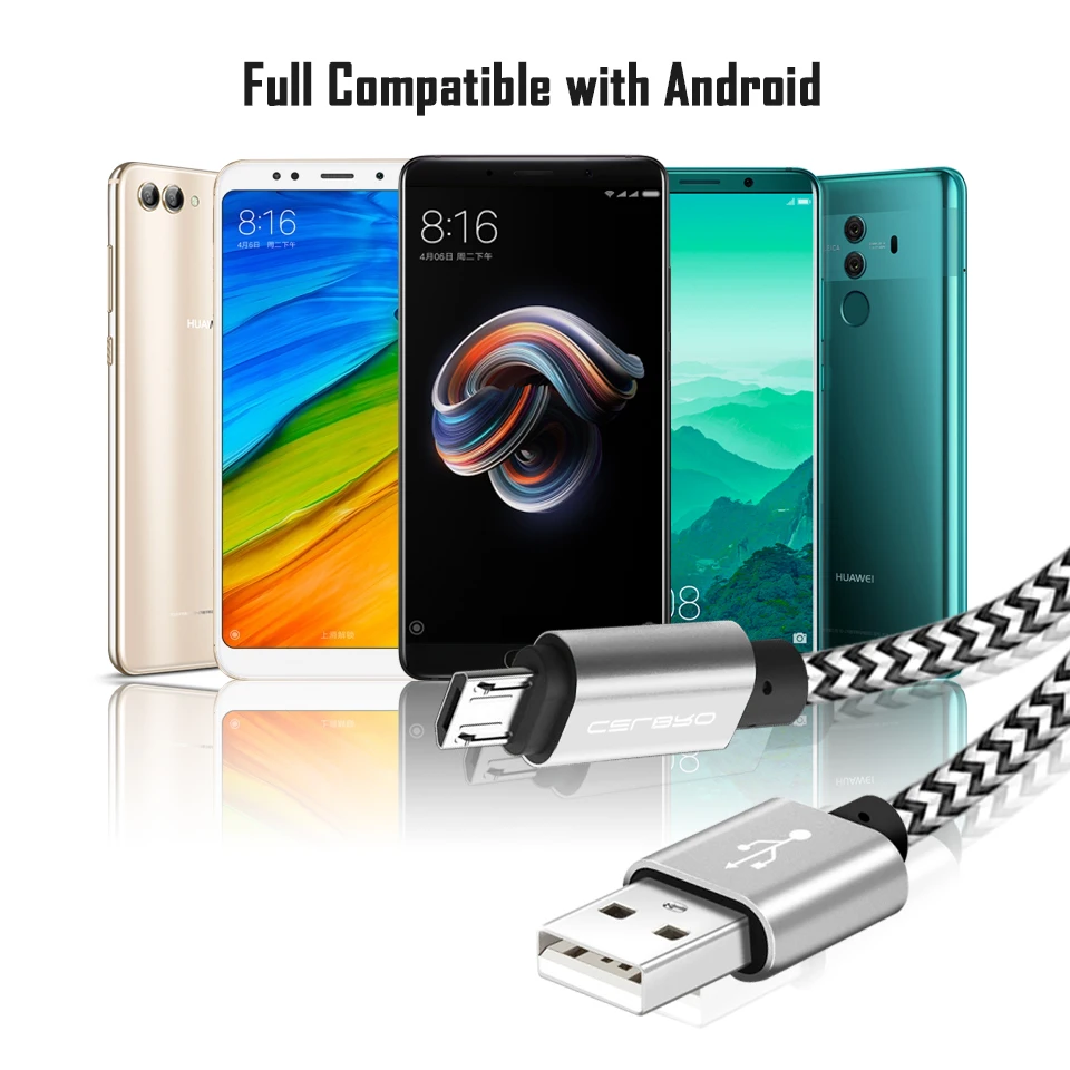 2 м/3 м Micro Зарядка через usb Кабель Micro-usb кабеля для передачи данных 20 см короткий usb кабель для Xiaomi Redmi Note 6 5 Pro 4x4 Meizu кабель для зарядного устройства