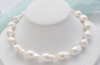 

Jewelr 005596 17" white baroque teardrop KESHI REBORN PEARL NECKLACE