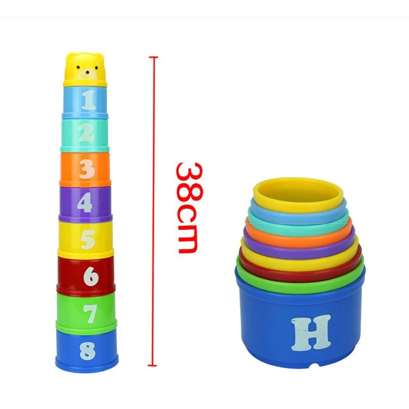 8 шт. Развивающие игрушки для малышей 6 месяцев+ цифры буквы фолдинд стек башня из чашек детей раннего интеллекта