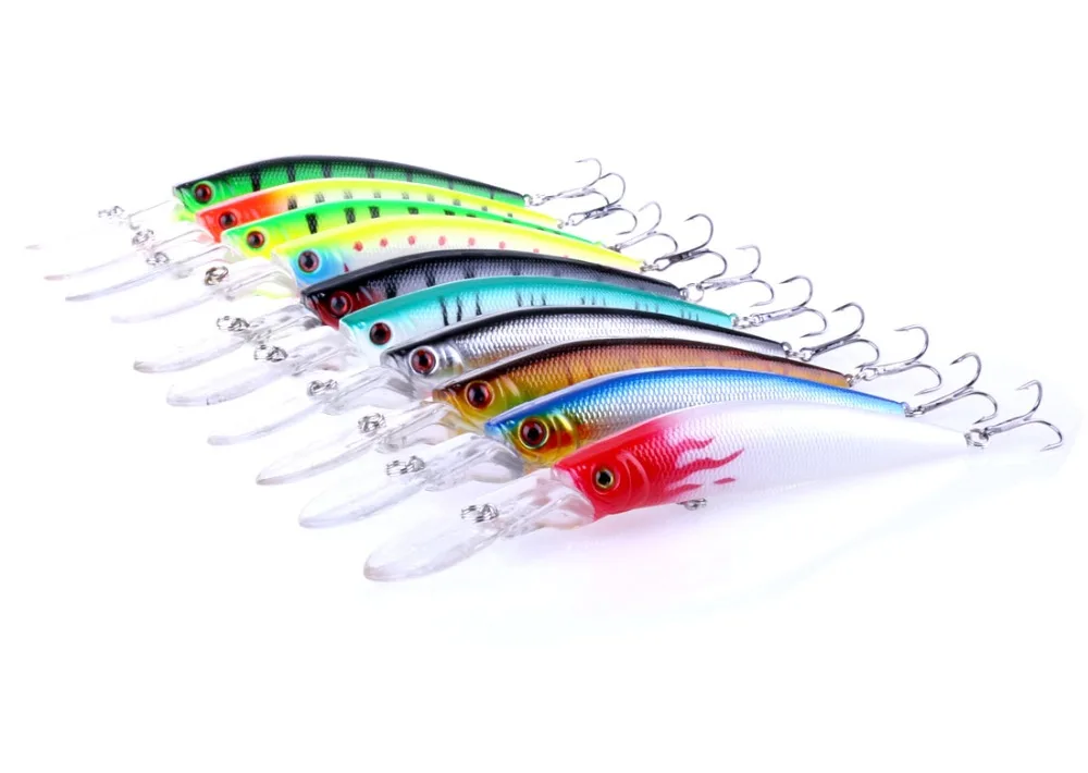 Minnow Lure 10Pcs 14.5cm 14.7g Swim Colorful Fishing Lure Fishing Hard plastic lifelike Bait Artificial TackleBait Hooks 3D Eyes Minnow Lure 10Pcs 14.5cm 14.7g Swim Colorful Fishing Lure Fishing Hard plastic lifelike Bait Artificial TackleBait Hooks 3D Eyes