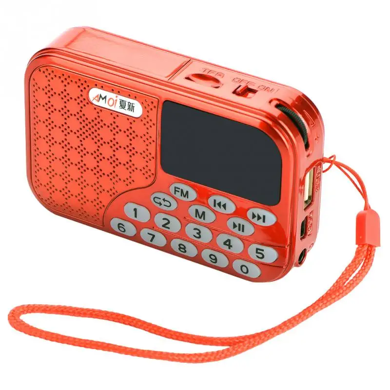 

VBESTLIFE Mini Portable FM Radio Digital LCD Display Panel Stereo FM Radio Noise Cancelling Speaker Support USB TF Mirco SD Card