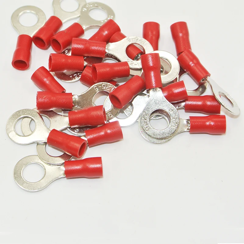 (50) Wire Ring Terminals Vinyl Red 22 16 Gauge 4 6 8 10 1/4" 5/16
