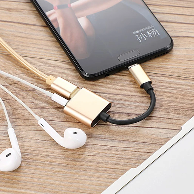 USB Type C Audio Adapter Type-C to 3.5mm Jack Earphone Audio Converter Cable