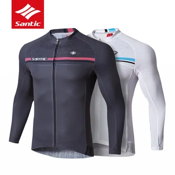 

Santic Men Long Sleeve Cycling Jersey Pro Fit MTB Road Bike Top Jerseys Men's Breathable Bicycle Riding Outdoor Sport Clothings