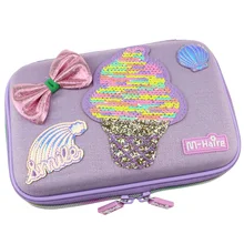 New style kawaii ice cream school big pencil case cute paillette girl pen bag new me box pencil cases for girls back to school цена New style kawaii ice cream school big pencil case cute paillette girl pen bag new me box pencil cases for girls back to school цены онлайн