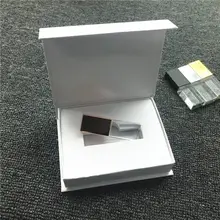 Новый оригинальный логотип прозрачный Usb 2,0 флеш-накопитель с подарочной коробкой 2 ГБ 4 ГБ 8 ГБ 16 ГБ 32 ГБ 64 ГБ (белая или черная коробка)