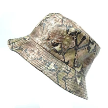 Летняя винтажная черная белая мужская женская шляпа в стиле Харадзюку из змеиной кожи в стиле хип-хоп, уличная Женская Рыбацкая Панама